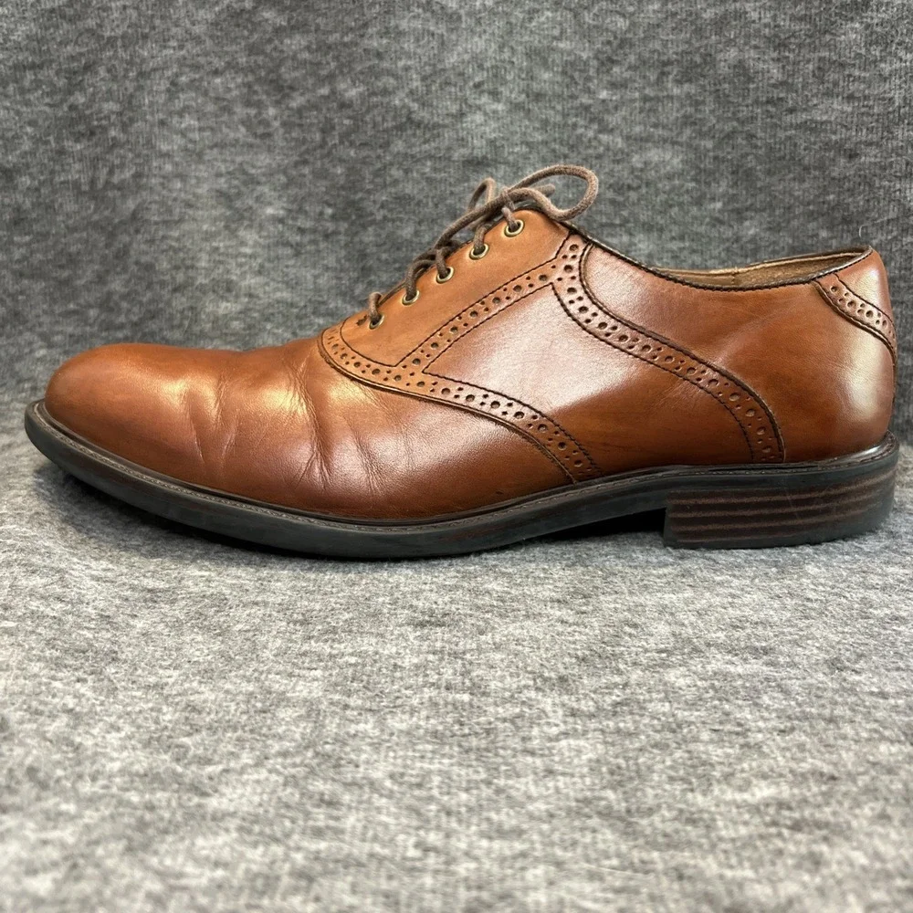 Johnston & Murphy Men's Size 12M Shoes Tabor‎ Saddle 20-2270 Mahogany Calfskin